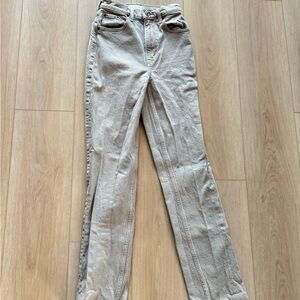Abercrombie & Fitch 90s straight curve love Light Tan Jeans